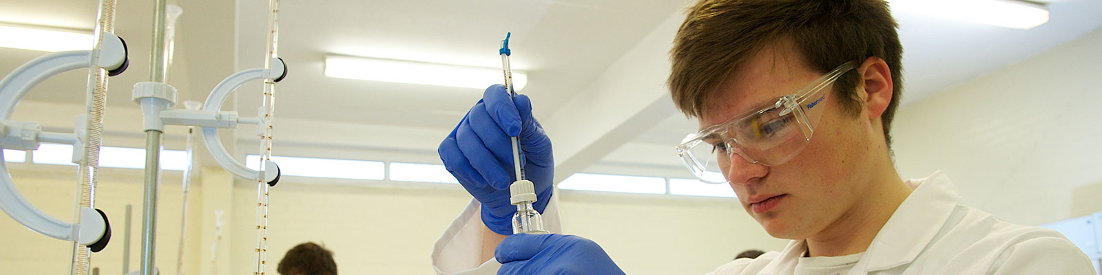 A student working in a laboratory