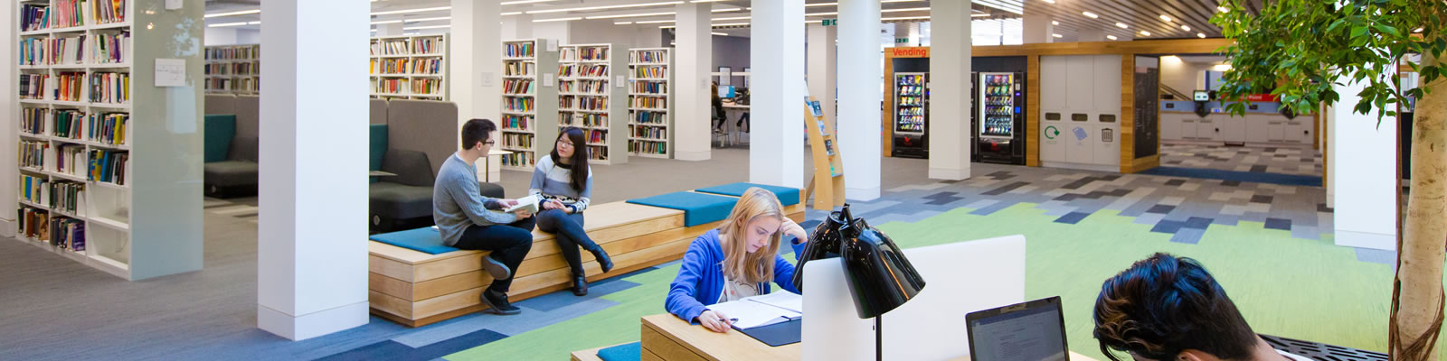 Student in the Lancaster university library